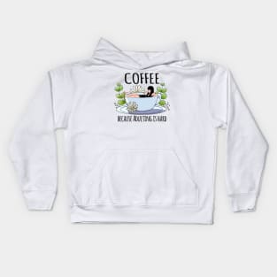 Coffee because adulting is hard Kids Hoodie